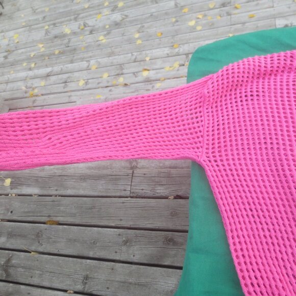 Calvin Klein Pink 100% Cotton Knit Style Women's Pullover Short Body Sweater - Picture 7 of 13